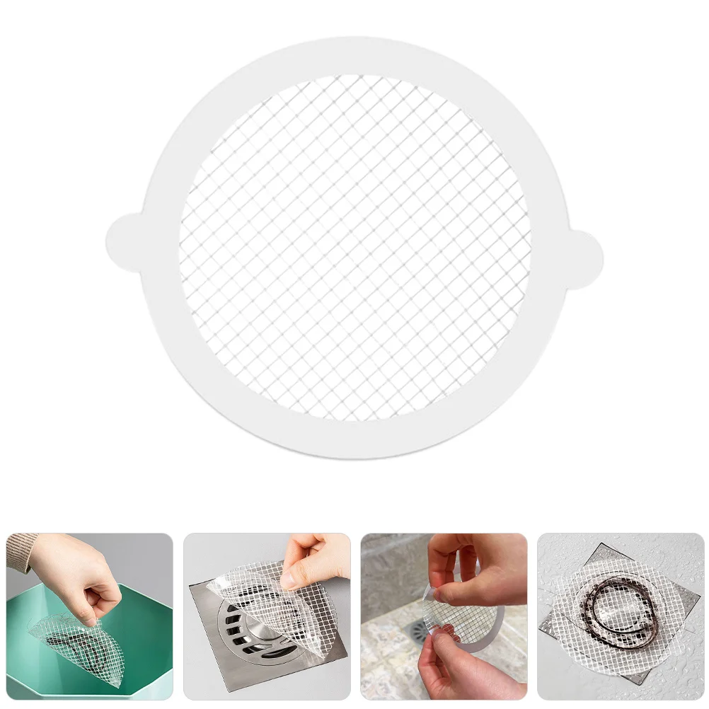 

28pcs Disposable Shower Coverhair Stickers Hole Collector Bathroom Kitchen Sink Strainer Mesh Round Universal Fit For Floor