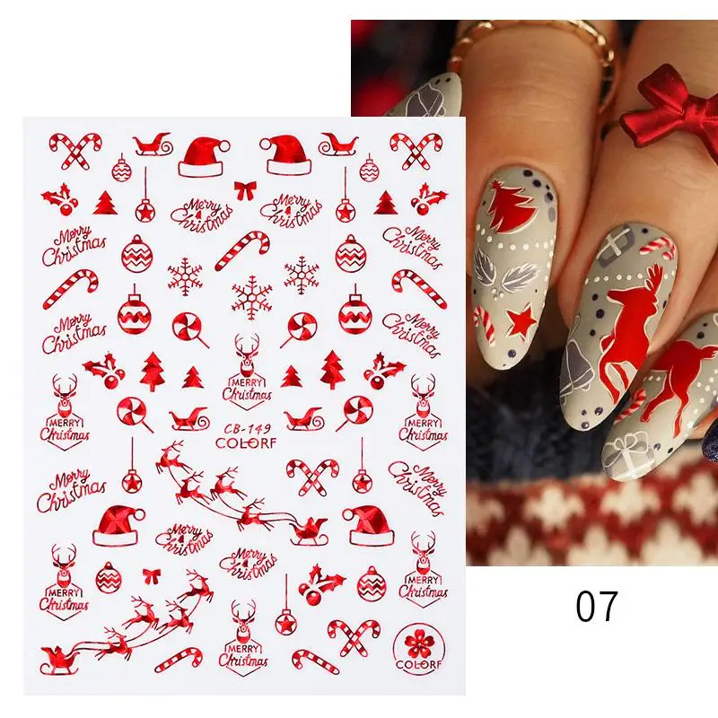 10/20 sztuk 3D francuskie naklejki do paznokci kwiaty galaretka żel polski naklejki artystyczne do paznokci festiwal boże narodzenie Manicure DIY akcesoria do paznokci