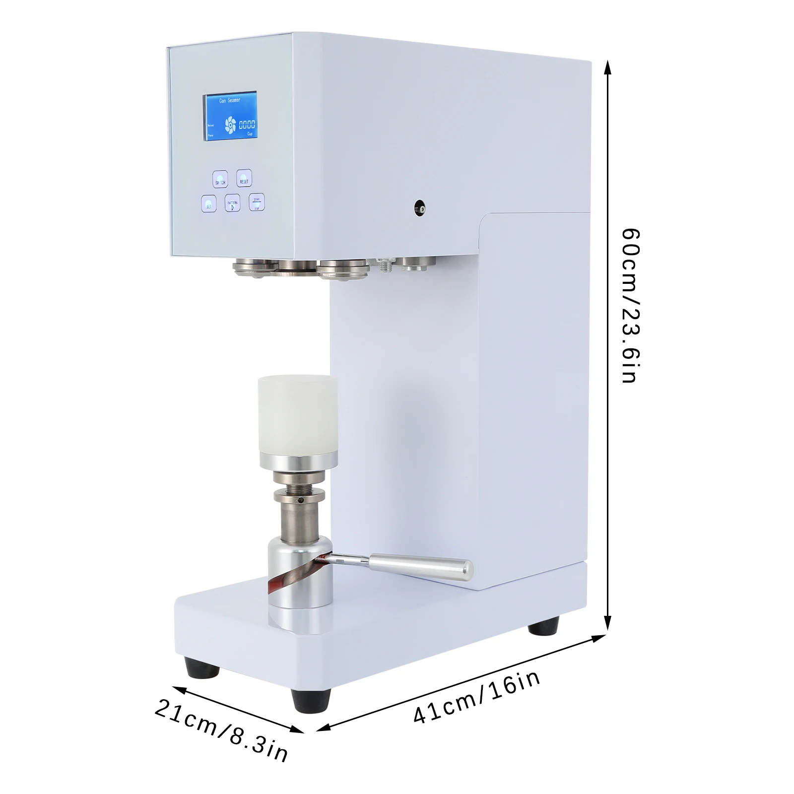 370W Fully Automatic Can Sealing Machine, Beverage Intelligent Aluminum Cap Seal Machine Commercial Milk Tea Drink Bottle Sealer