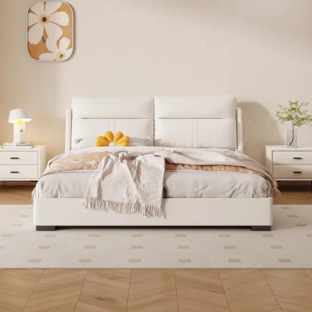 

Double Girls Bed Design Aesthetic Multifunctional Storage Luxury Bed Queen Sized Leg Support Cama Matrimonial Home Decoration