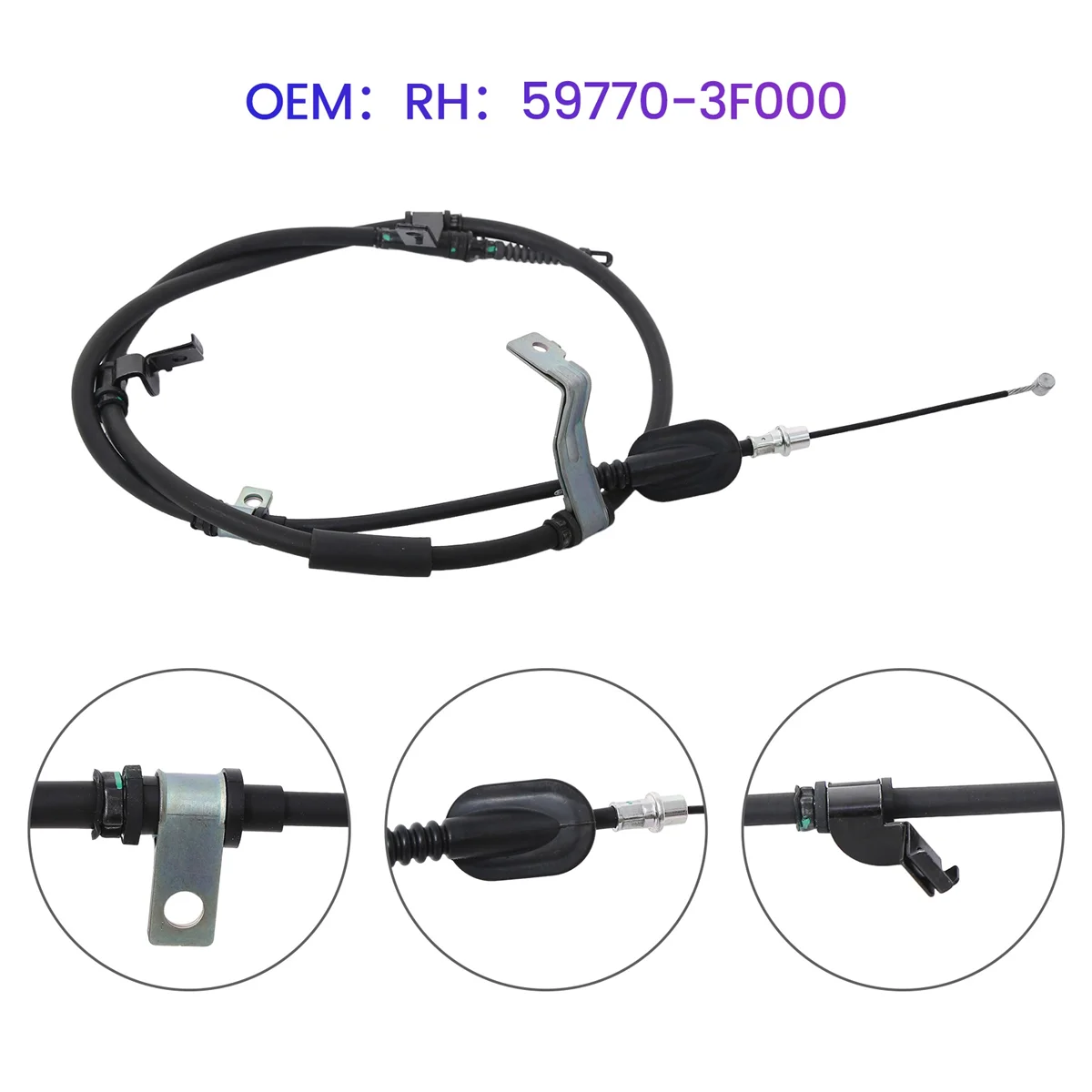 Conjunto de cable de freno de estacionamiento para automóvil - RH 597703 F000 para Kia Amanti 2003-2006 Opirus 2003-2006