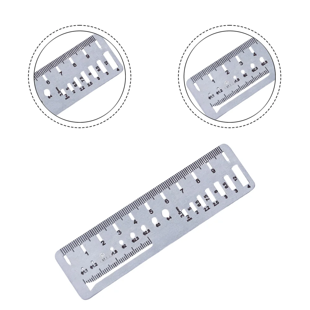 1 Piece Stainless Steel Measuring Ruler 0.8-12mm Scale For Orthopedic Kirschner Wire Drill Screw Gauge Veterinary Tool