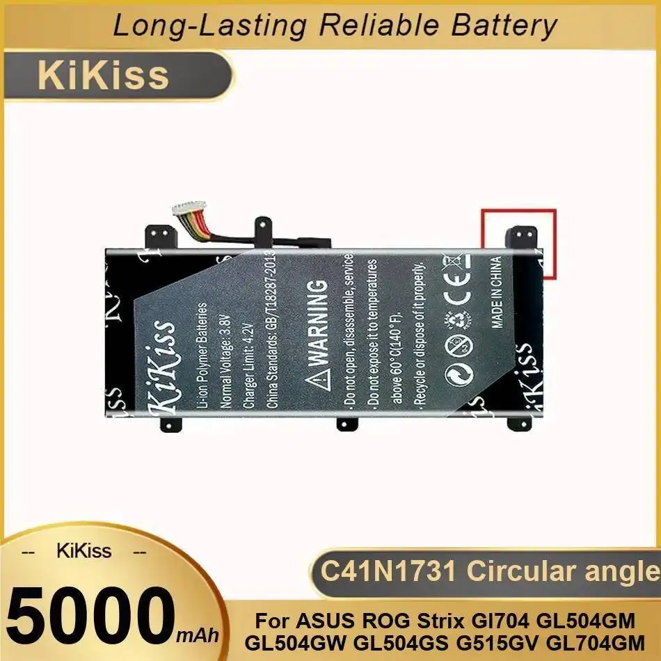 

Аккумулятор для ноутбука C41N1731 с круглым углом 5000 мАч для Asus Rog Strix Gl704 GL504GM GL504GW GL504GS G515GV GL704GM C41N1731-2