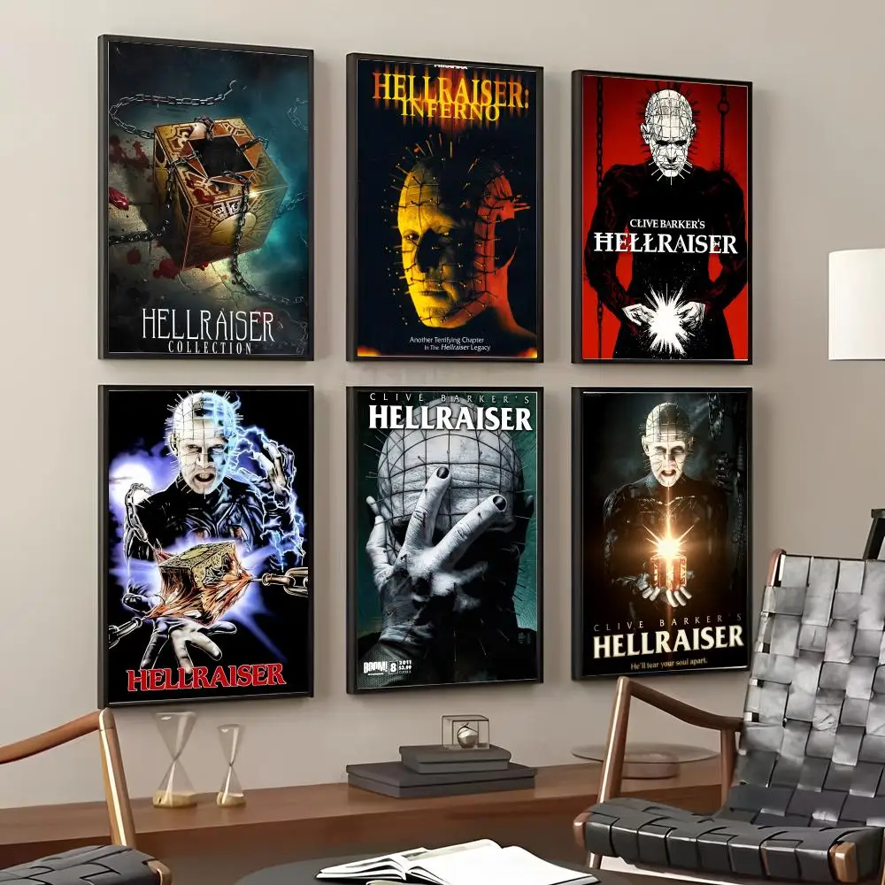 H-Hellraiser Fantasy Horror Movie Painting Calligraphy Cotton Canvas Wall Art Poster HD Print Modern Home Decor Painting