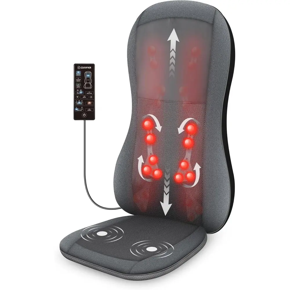 

Массажер для спины Shiatsu ull, подушка для массажного кресла с подогревом, 2D/3D массажная подушка для сиденья, массажер для стула с 10 узлами шиацу, катящийся K