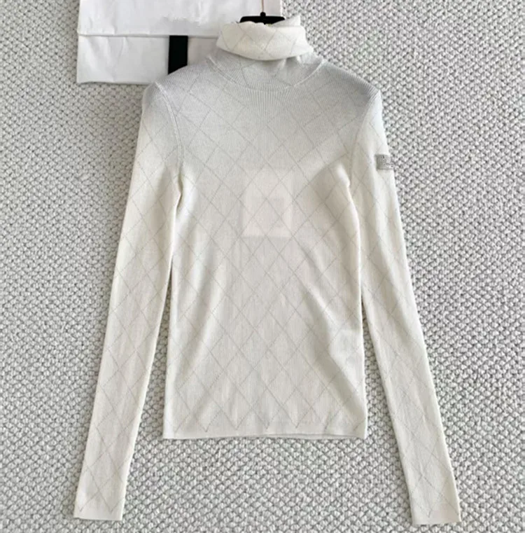 

Customized European and American women's clothing for winter 2025 Long-sleeved high-neck wool knitted sweater