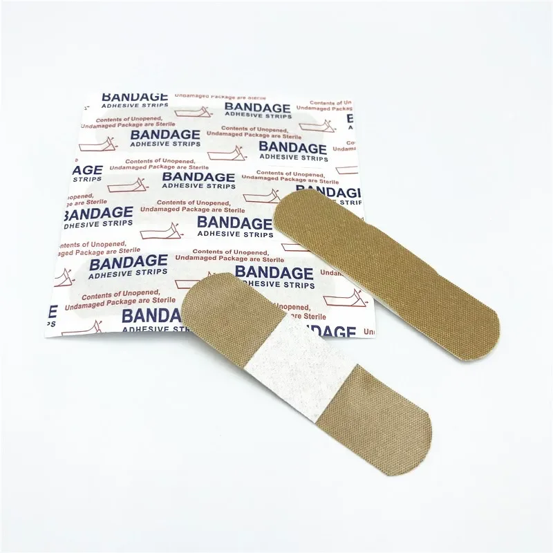 50pcs/set Breatheable Bandaid Non-woven Emergency Adhesive Bandage for Camping Outdoor Elastic Wound Adhesive Plaster Skin Patch