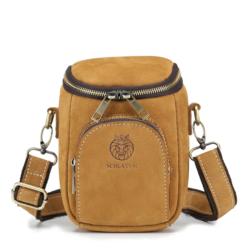 Sacs à bandoulière rétro en cuir véritable pour hommes, sacoche Crazy Horse, sac à bandoulière pour hommes, sac banane de taille, sac de ceinture