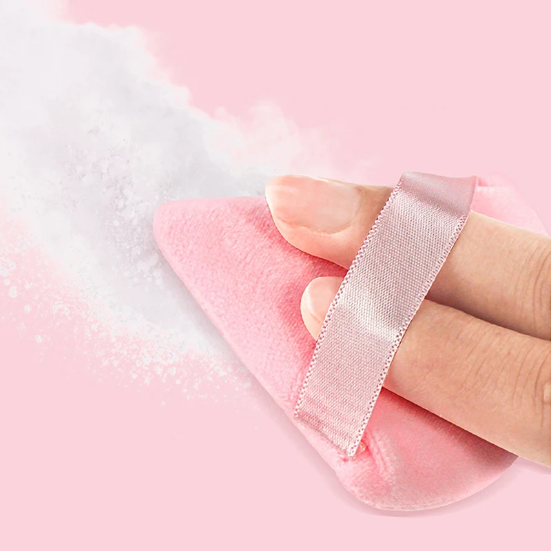 6/8Pcs Triangle Velvet Powder Puff Soft Mini Face Makeup Sponge Cosmetics Puff Washable Lightweight Foundation Makeup Tools