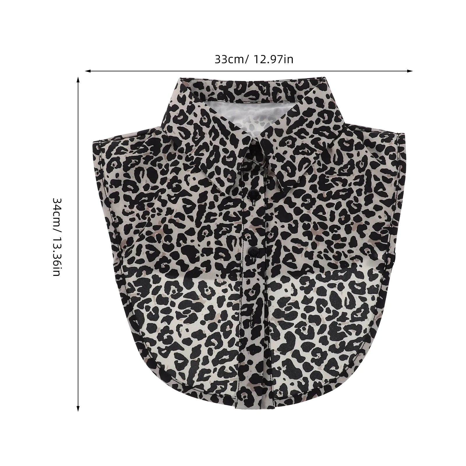 Colar falso destacável de chiffon com estampa de leopardo, leve, pequeno e versátil, acessório decorativo para colarinho de camisa feminina