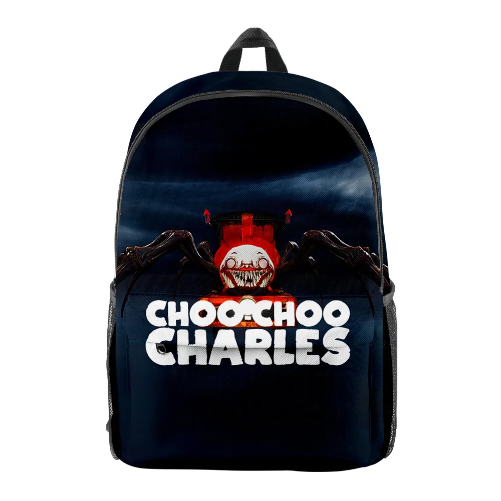 Harajuku Popular Funny Choo-Choo Charles Bookbag Notebook Backpacks 3D Print Oxford Waterproof Boys/Girls Travel Backpacks