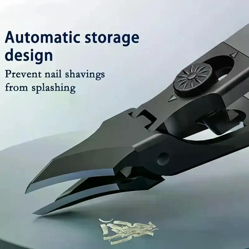 ステンレス鋼の角度付き爪切り、飛散防止、指の爪、足の爪カッター、キューティクルリムーバー、マニキュア、ペディキュアツール