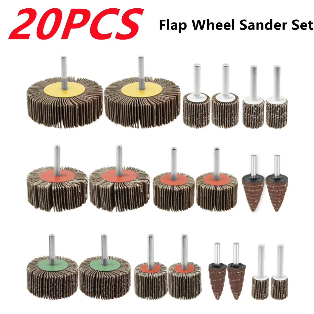 

20 шт., шлифовальный лепестковый диск, шлифовальный круг, зернистость 80, 16-80 мм для вращающегося инструмента, электрическая шлифовальная машина, аксессуары для инструментов для полировки