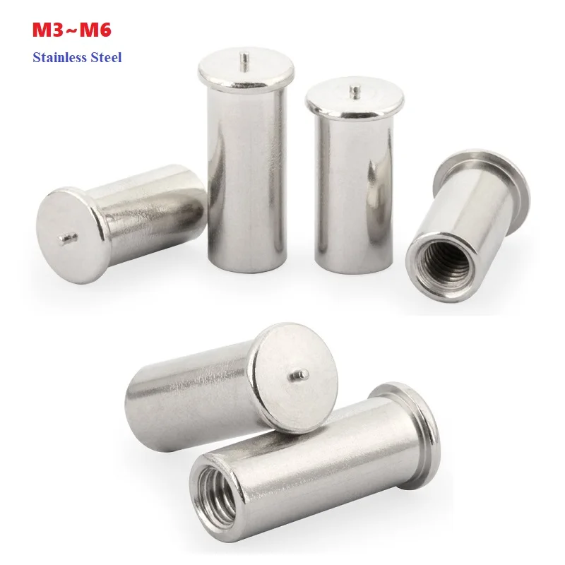 Welding Screws 304 Stainless Steel Weld Threaded Studs For Capacitor Discharge Spot Nails M3 M4 M5 M6