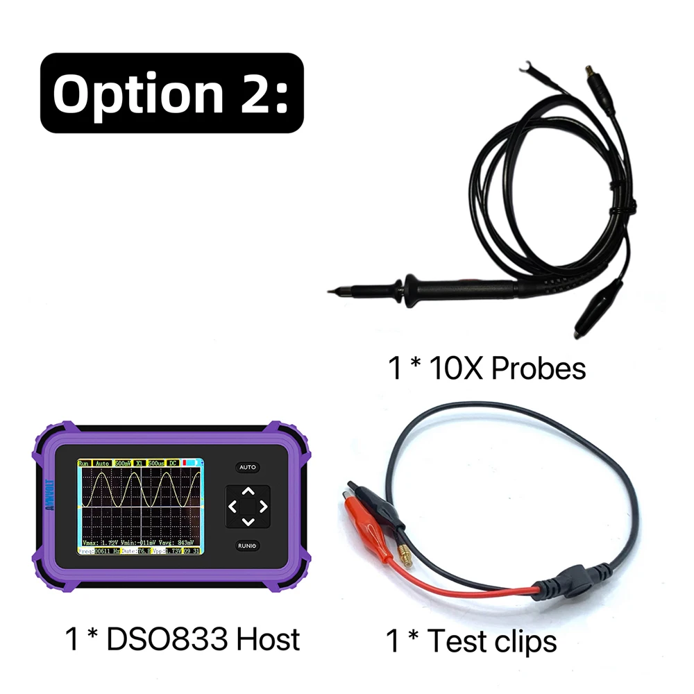 ET2010A 2 IN 1 Digital Oscilloscope Multimeter 2.5Msps 1MHz Portable Multimeter Multifunctional Electrical Test Tool