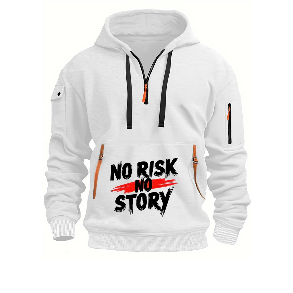 

Уличная одежда с узором, осень-зима, мужской дизайн, с несколькими молниями и капюшоном, смелые буквы, уличный модный повседневный пуловер для фитнеса с длинными рукавами