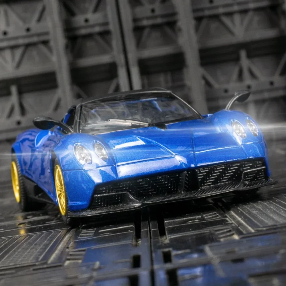 1/32 Pagani Huayra Alloy Racing Car Model Toy Diecast Metal Toys Roadster Models High Simulation Sound Light Pull Back Kids Gift