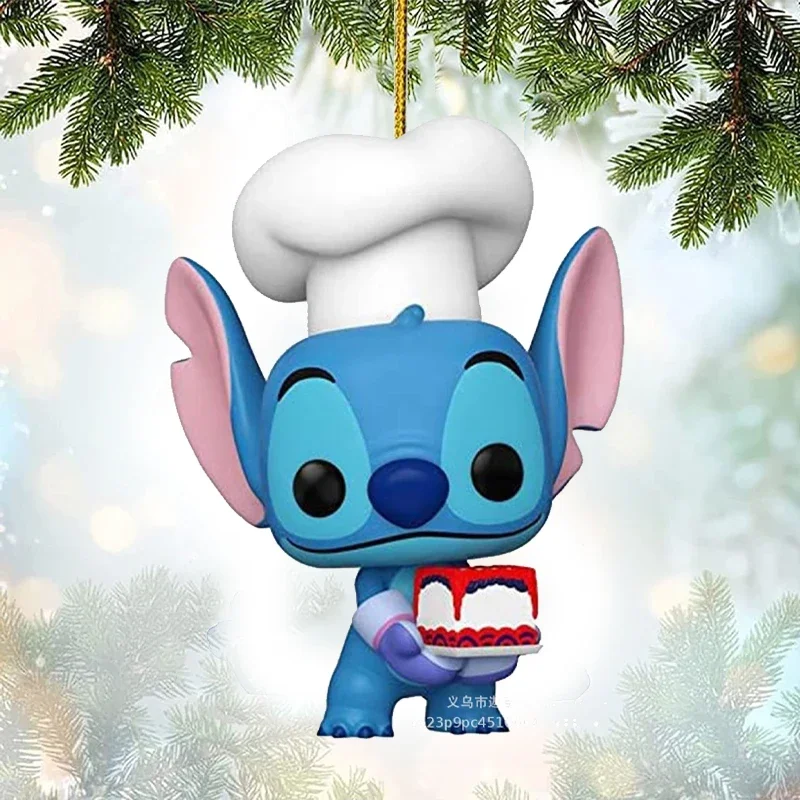 Nowe ozdoby świąteczne Disney Stitch Anime Cartoon akrylowy samolot dekoracje na choinkę wisiorki Home Decor dzieci słodkie prezenty