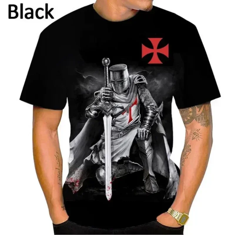 New Knights Templar 3D Print T-shirt Summer Men Clothing Fashion Casual Oversized T Shirt Vintage Harajuku Streetwear Tops Tees