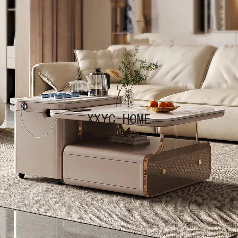 

Balcony Square Slate Coffee Table Living Room Household Apartment Coffee Table Modern Luxury Mesas De Centro Para Sala Furniture