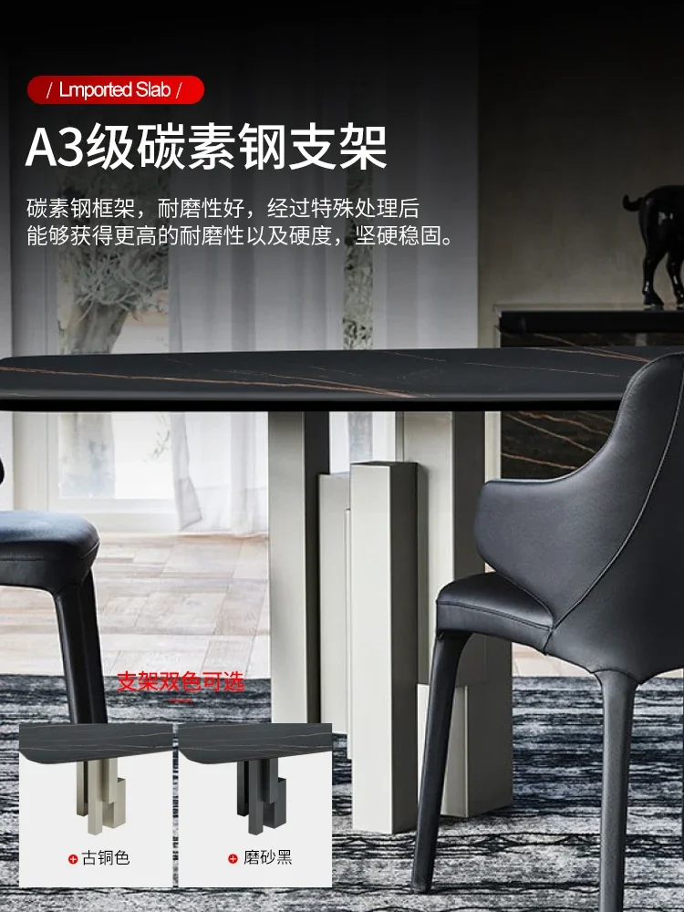 Slate dining table and chair combination Rectangular home dining table