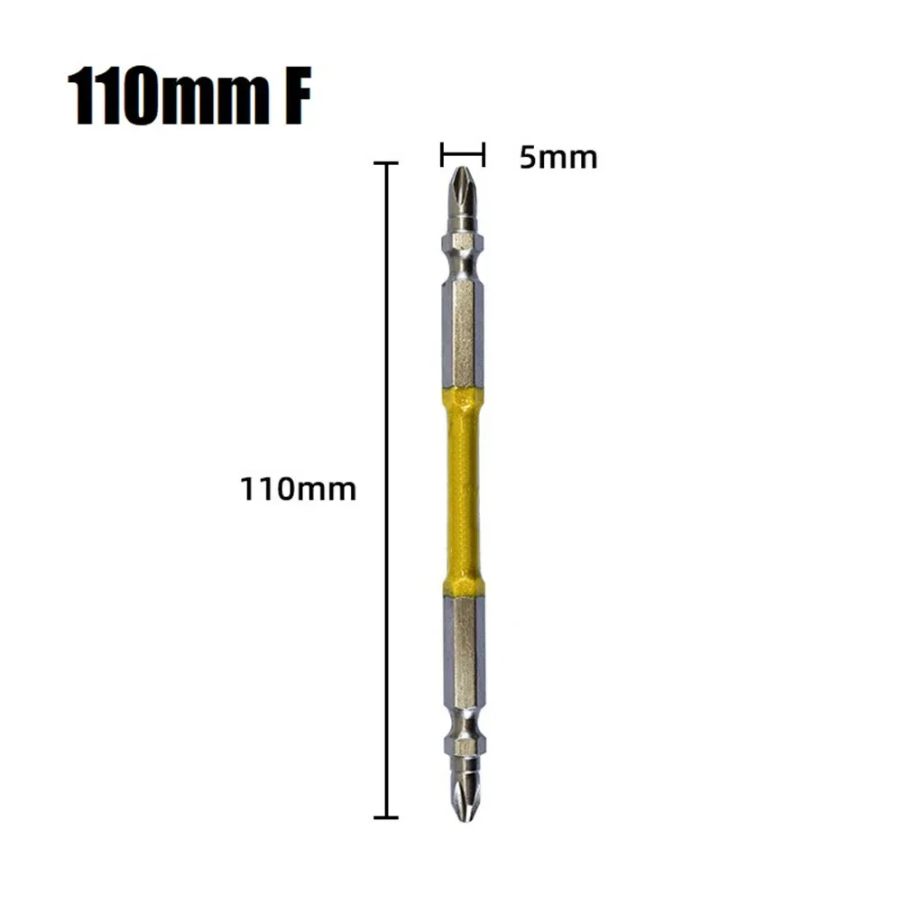 1Pcs 65-110mm Cross Screwdriver Bit Double Head PH2 Screwdriver Bit And Magnetic Ring For Electric Screw Driver Power Tools