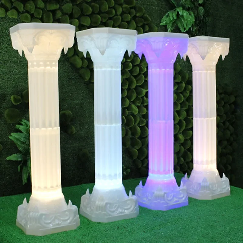 

1PCS European Design Artificial Flower Wedding Decoration White Roman Column Road Cited Pillars For Party Welcome Area Decor