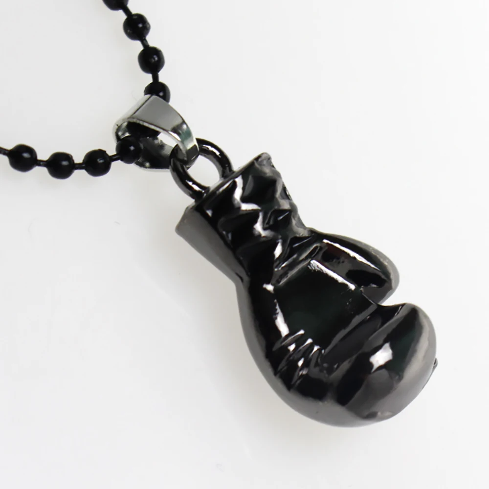 Fashion Boxing Gloves Solid Color Pendant Men's Sports Casual Jewelry Hip Hop Necklace Street Black Retro Necklaces Jewelry Gift image 5