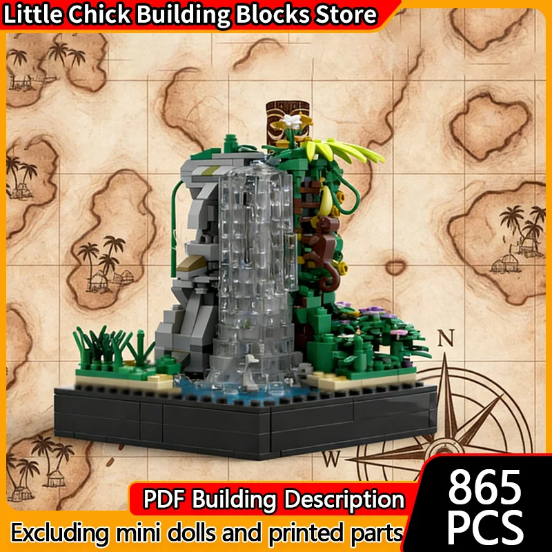 

Средневековый замок, модель MOC, строительные кирпичи, джунгли, водопад, сцена, модульная технология, подарки, праздник, сборка, детские игрушки, костюм