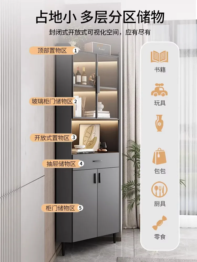 Corner Corner Cabinet Triangle Right Angle Shelf Living Room Bedroom Storage Display Wine Cabinet Floor