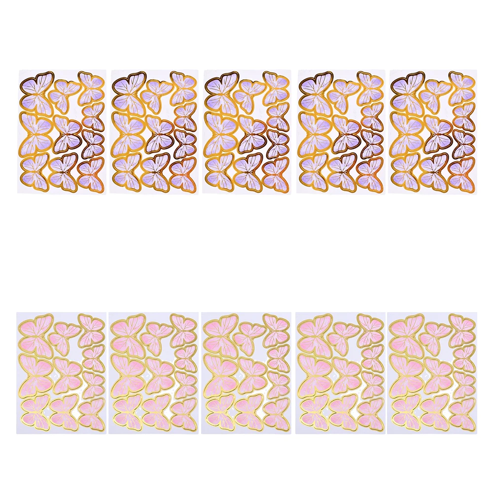 

66pcs Butterfly Card Cake Decoration Pink Purple Gold Foil Butterflies Picks for Birthday Party Dessert Topper Decors