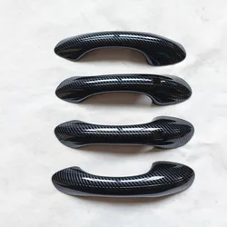 For Hyundai Santa Fe SantaFe TM 2019 2020 2021 2022 Accessories Door Handle Cover Trim Plastic Imitation Carbon Fiber