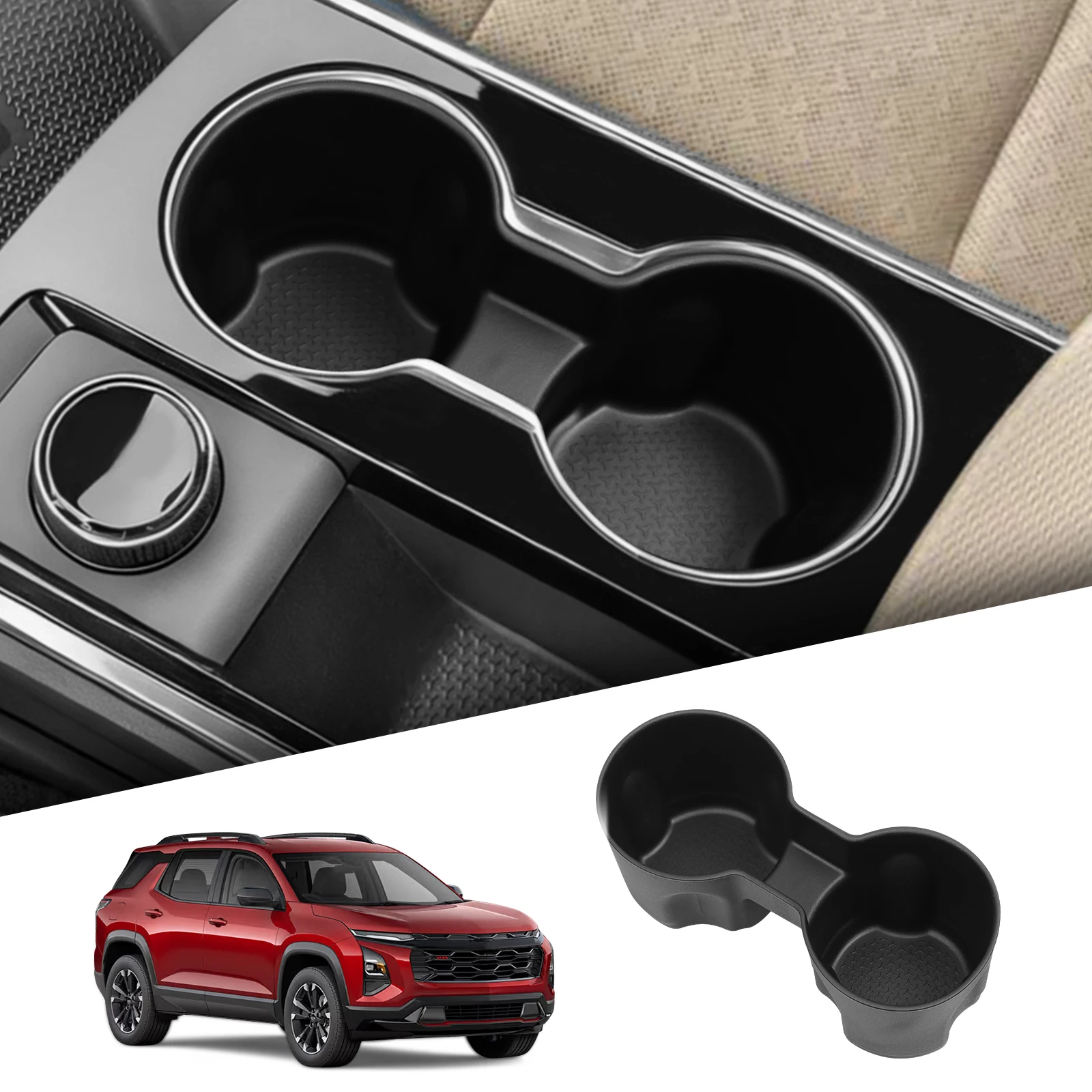 

for Chevy Equinox 2024 2025 2026 TPE Center Console Cup Holder Shock-Absorbing Storage Tray Tidying Car Accessories