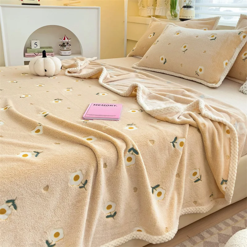 Cobertor de flanela com estampa floral para bebê, roupa de cama macia para crianças, cobertores de ar condicionado, colcha fina de verão, sofá xale