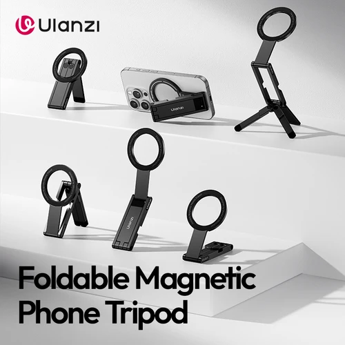 Ulanzi MA60 trípode magnético plegable para teléfono 0,8 cm soporte magnético ultrafino de doble cara para iphone 16 15 viaje Vlog LiveStream