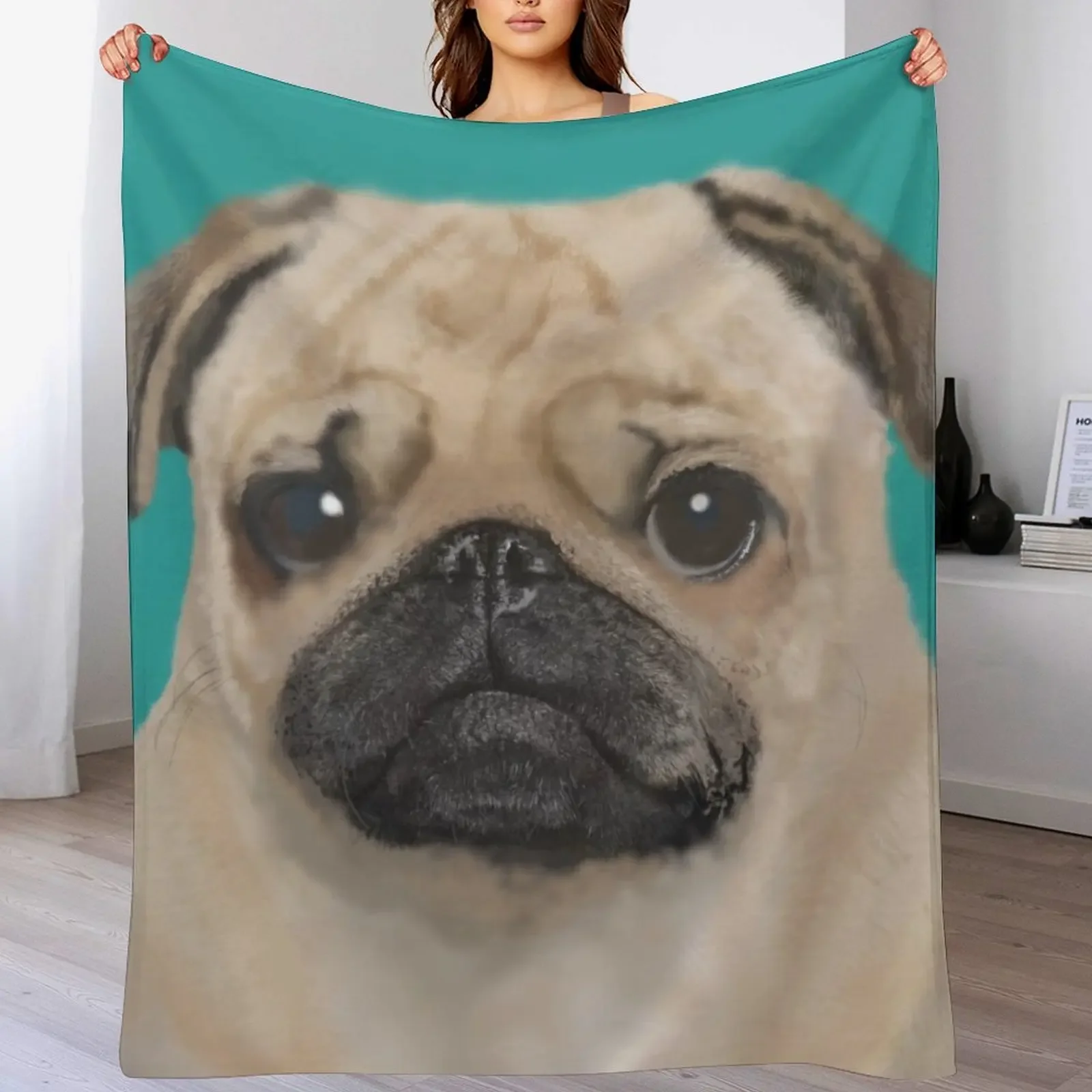 

Pug Throw Blanket Soft Breathable Blanket for Night Sleeping