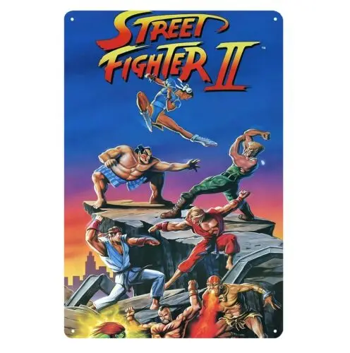 2 Retro-Videospiel-Metallposter – 20 x 30 cm (8 x 12 Zoll) – Aluminium