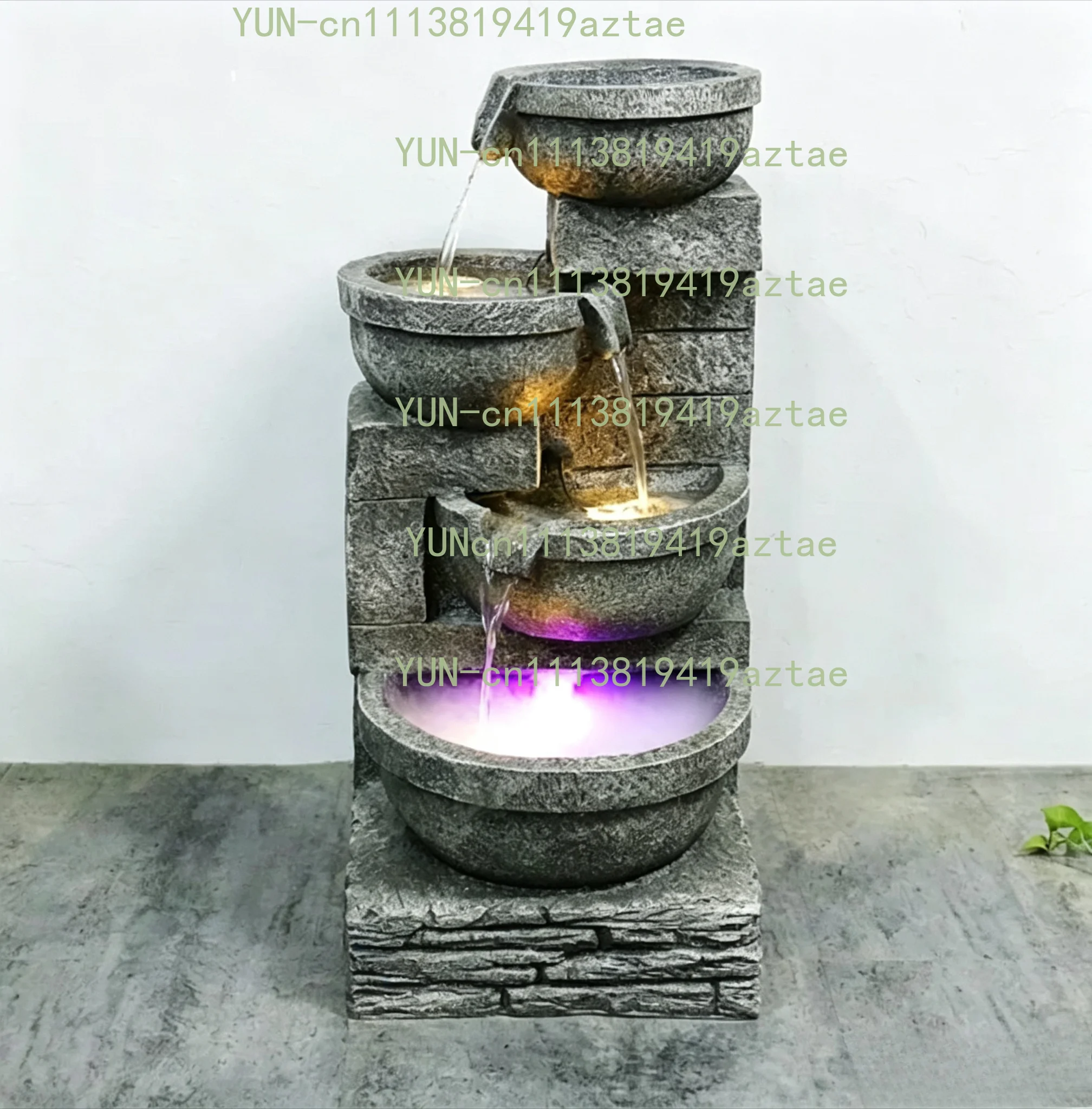 42.5inches Modern Floor-Standing Cascading Water Feature Indoor Outdoor Garden Water Fountain For Home Decor