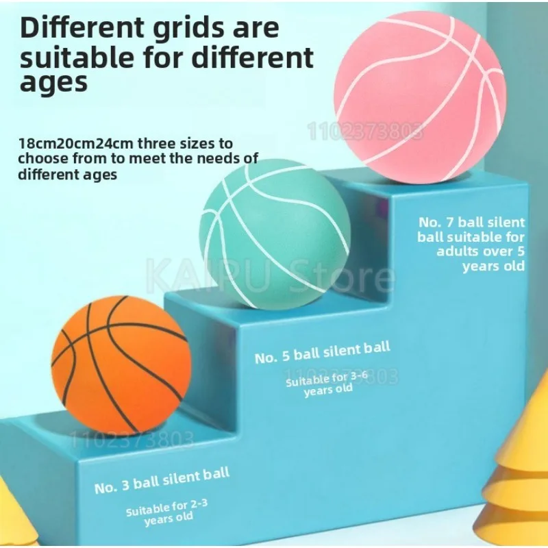Mute Bounce Basketball 18–24 cm Indoor Dribble Practice Silent Ball College Basketball Bounce Quiet Geräuschlos Nicht verformend