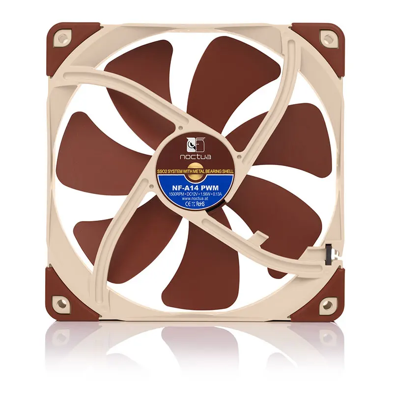 Noctua NF-A14 PWM SSO2 Magnetic Stable Bearing 14cm Fan Adopt AAO Frame Aerodynamic Design Integrated Shock Pad Chassis Fan