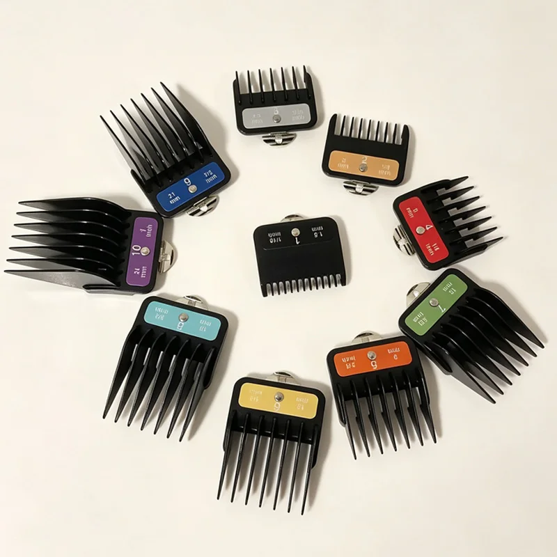 Compatible with Wahl Hair Clippers, 10Pcs Hair Clipper Guide Combs, 1.5-24mm Color-Coded Limit Guards With Metal Clip, Barber Ha