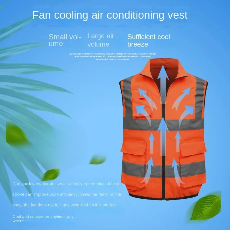 Summer New Rechargeable Air Conditioner Clothing Short-sleeved Fan Cooling Cooling Sun Protection Outdoor Work Clothing