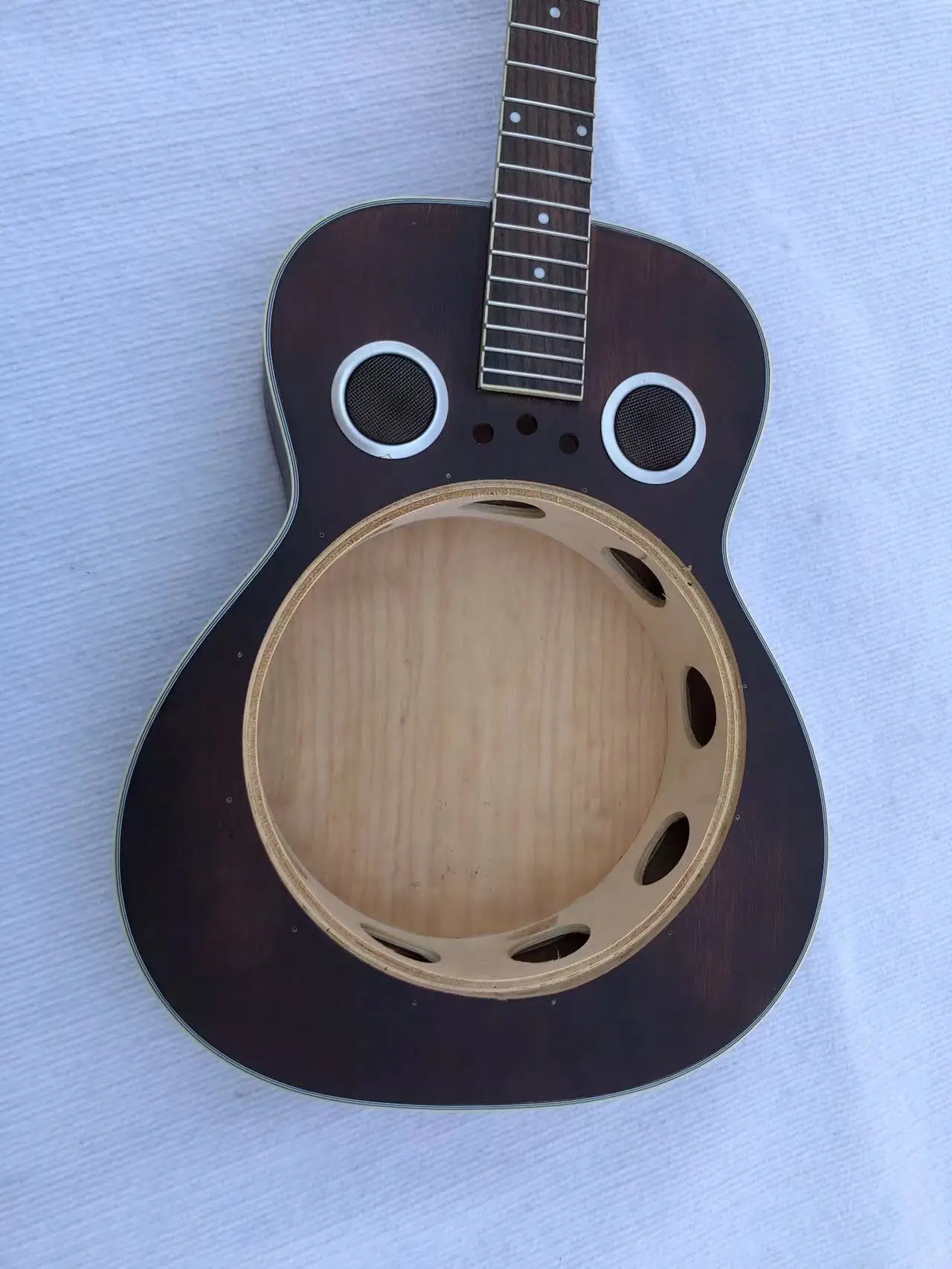 DIY D Custom 6 Strings Dobro Resonator Classic Guitar Part Guitarra without Hardwares in Stock Discount Free Shipping