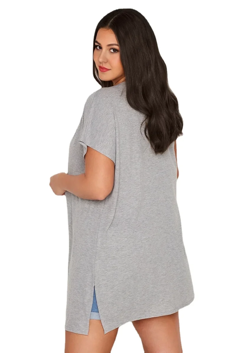 Cárdigans informales de manga corta para mujer, cárdigan largo, suelto, frontal abierto, talla grande, elegante, gris claro, 5XL, 6XL, 7XL, 8XL, Verano