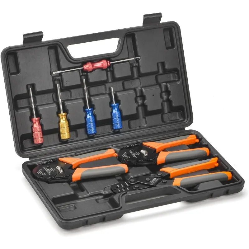 iCrimp KIT-DC02 Wire Crimping Tool Kit for Deutsch Connectors and Weather Pack Terminals with Connector Removal Tools