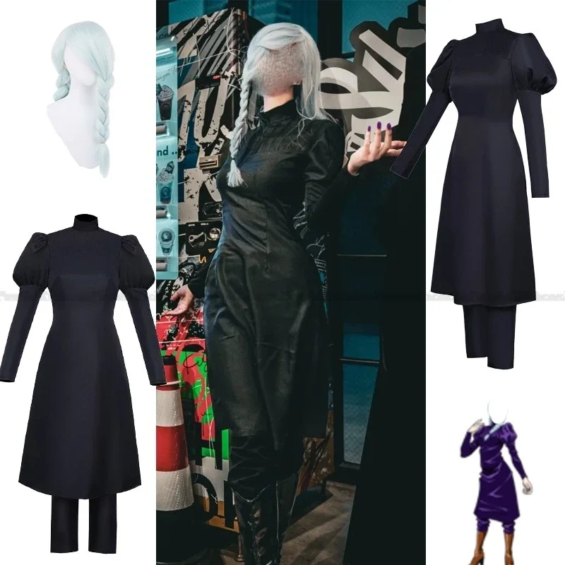 Anime JJK Cosplay Mei Mei Cosplay Costume Black Uniform Suit Mei Mei Wig Women Halloween Party Cosplay Clothes