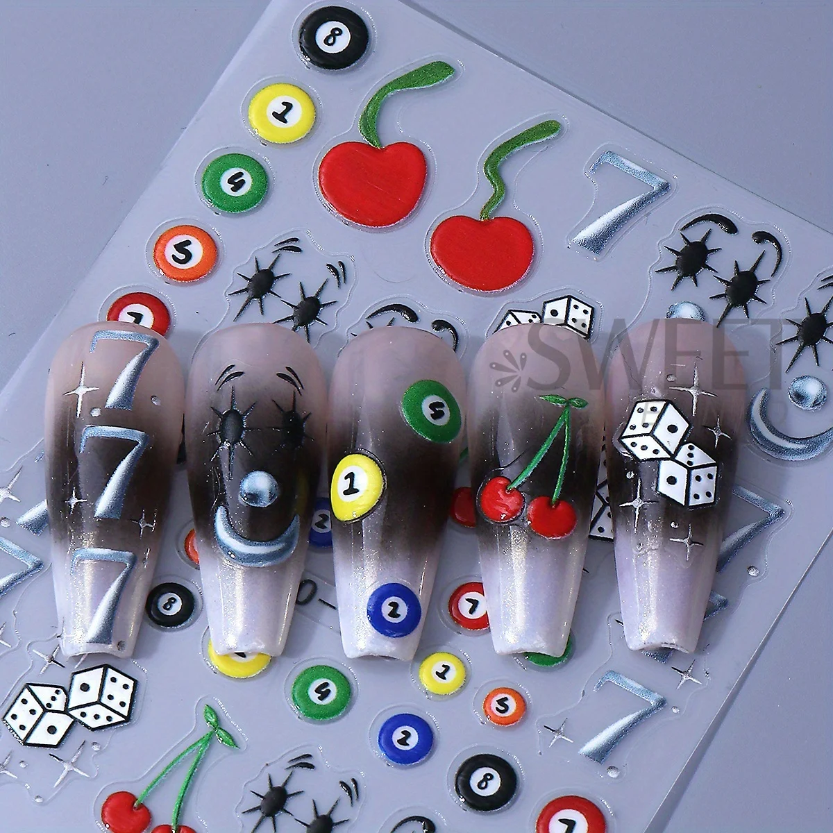 3 stuks zwart skelet vlinder nagelstickers gothic bot spinnenweb clown biljart kersen ontwerp halloween charme stickers manicure