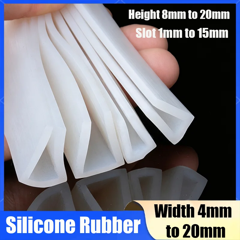 1/2/5Meters U Channel Silicone Rubber Shower Door Glass Sealing Strip Edge Trim Glazing Weatherstrip Edge Guard Slot 1mm To 15mm