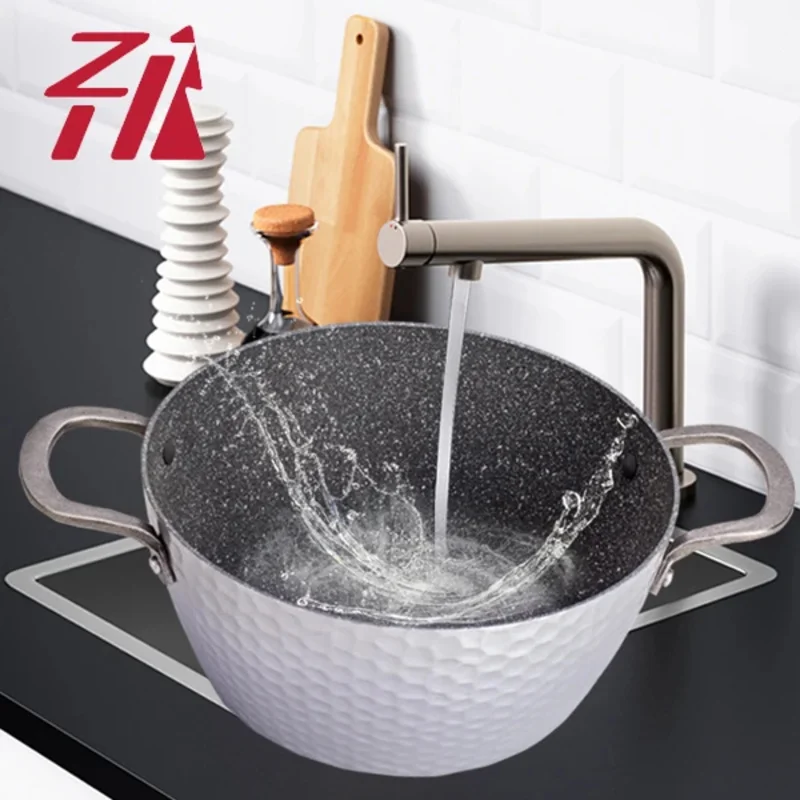 

Forged aluminum cooking soup pot Various sizes pressing aluminum insulated food warmer casserole hot pot set