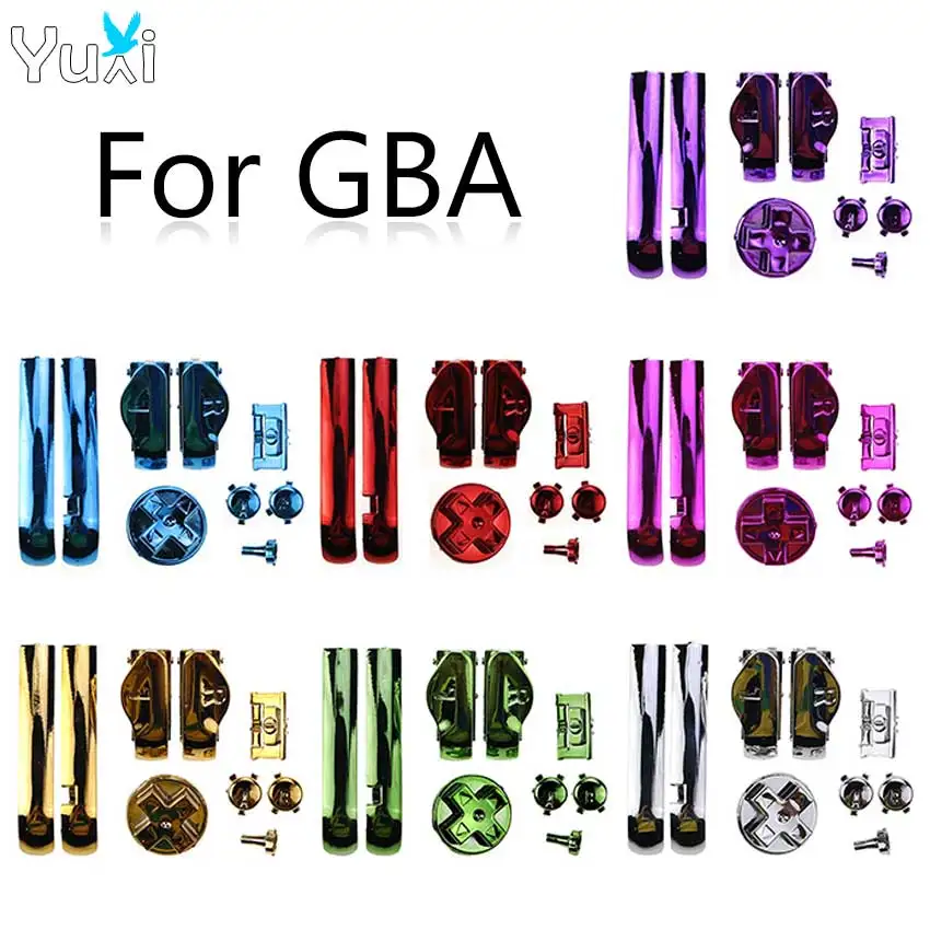 

YuXi Chrome Buttons Direction Key D-Pad A B L R Plastic Button Kit Replacement For Gameboy Advance GBA Console